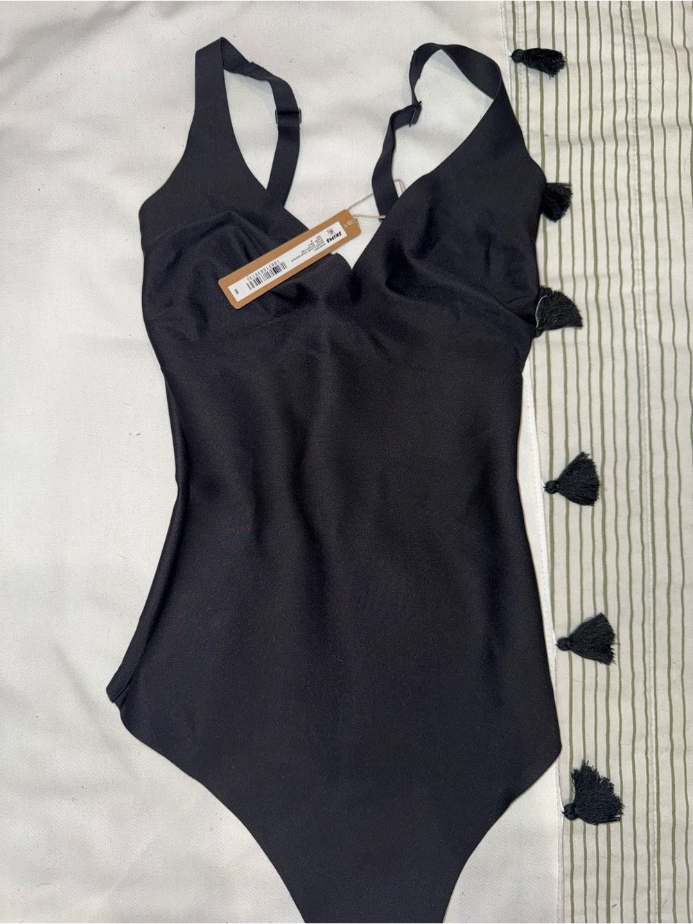 SKIMS Black V-Neck Bodysuit